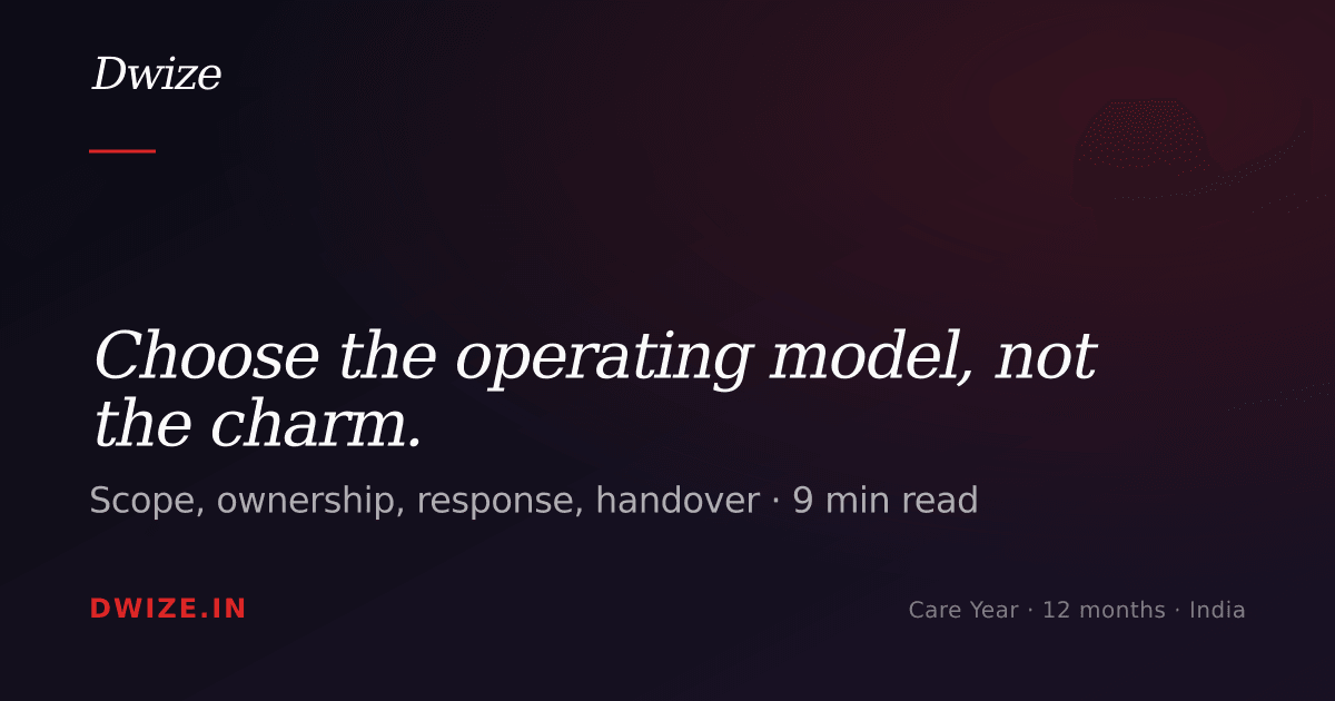Choose the operating model, not the charm. — Dwize Insights